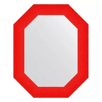 Зеркало в багетной раме, красная волна 89 мм, 61x76 см