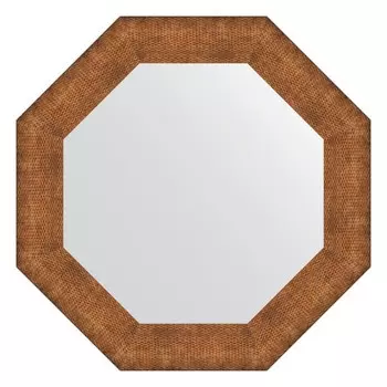 Зеркало в багетной раме, медная кольчуга 88 мм, 67x67 см