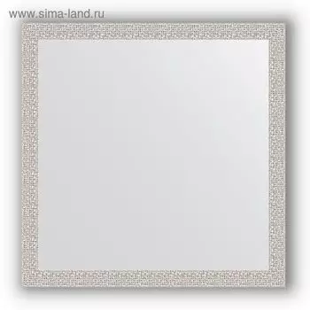 Зеркало в багетной раме - мозаика хром 46 мм, 71 х 71 см, Evoform