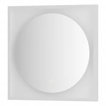 Зеркало в багетной раме с LED-подсветкой 12 Вт, 60x60 см, сенсорный выключатель, нейтральный белый с