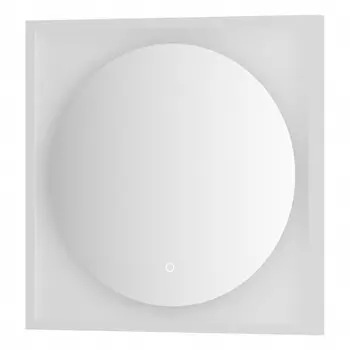Зеркало в багетной раме с LED-подсветкой 12 Вт, 60x60 см, сенсорный выключатель, тёплый белый свет,