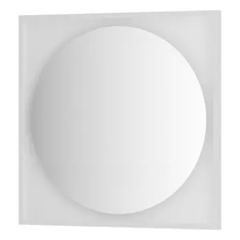 Зеркало в багетной раме с LED-подсветкой 18 Вт, 80x80 см, без выключателя, тёплый белый свет, белая