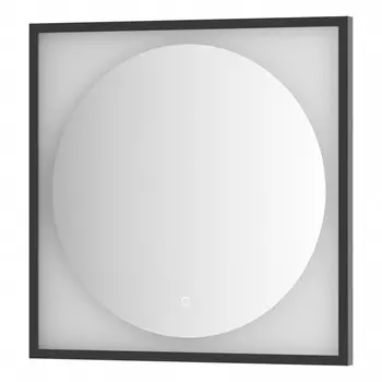 Зеркало в багетной раме с LED-подсветкой 15 Вт, 70x70 см, сенсорный выключатель, тёплый белый свет,