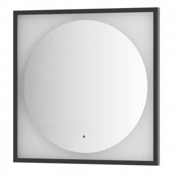Зеркало в багетной раме с LED-подсветкой 15 Вт, 70x70 см, ИК - выключатель, нейтральный белый свет,
