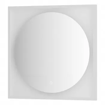 Зеркало в багетной раме с LED-подсветкой 15 Вт, 70x70 см, сенсорный выключатель, тёплый белый свет,