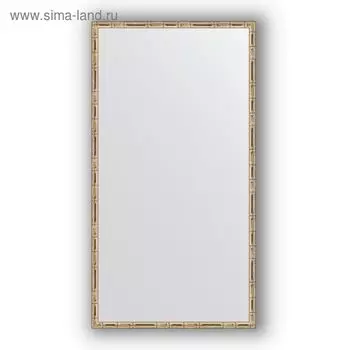 Зеркало в багетной раме - серебряный бамбук 24 мм, 57 х 107 см, Evoform