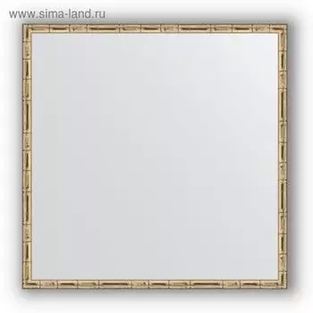 Зеркало в багетной раме - серебряный бамбук 24 мм, 67 х 67 см, Evoform