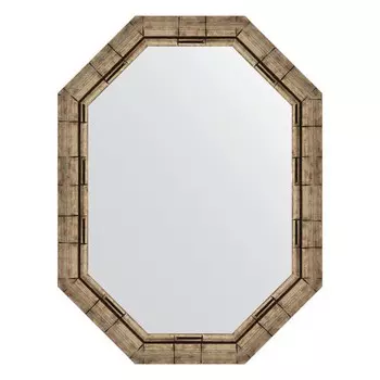 Зеркало в багетной раме, серебряный бамбук 73 мм 63x83 см