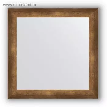 Зеркало в багетной раме - состаренная бронза 66 мм, 66 х 66 см, Evoform