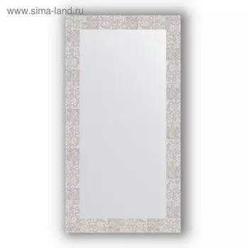 Зеркало в багетной раме - соты алюминий 70 мм, 56 х 106 см, Evoform