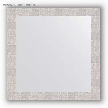 Зеркало в багетной раме - соты алюминий 70 мм, 76 х 76 см, Evoform