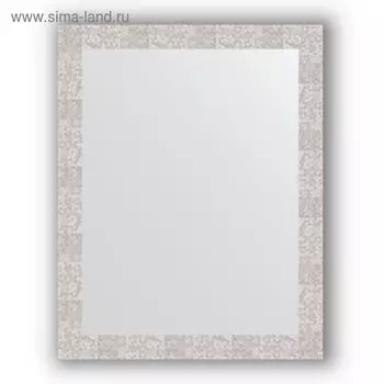 Зеркало в багетной раме - соты алюминий 70 мм, 76 х 96 см, Evoform