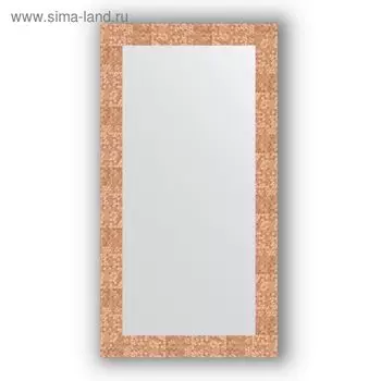 Зеркало в багетной раме - соты медь 70 мм, 56 х 106 см, Evoform