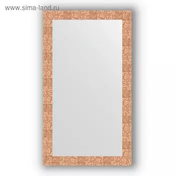 Зеркало в багетной раме - соты медь 70 мм, 66 х 116 см, Evoform