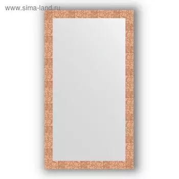 Зеркало в багетной раме - соты медь 70 мм, 76 х 136 см, Evoform