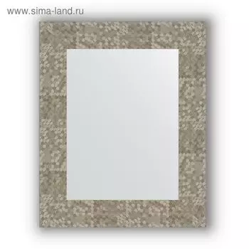 Зеркало в багетной раме - соты титан 70 мм, 43 х 53 см, Evoform