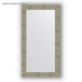 Зеркало в багетной раме - соты титан 70 мм, 56 х 106 см, Evoform