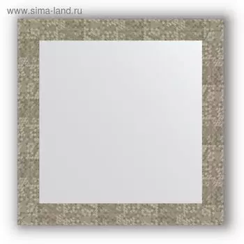 Зеркало в багетной раме - соты титан 70 мм, 66 х 66 см, Evoform