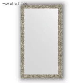 Зеркало в багетной раме - соты титан 70 мм, 76 х 136 см, Evoform