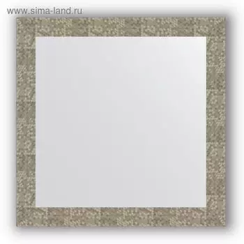 Зеркало в багетной раме - соты титан 70 мм, 76 х 76 см, Evoform