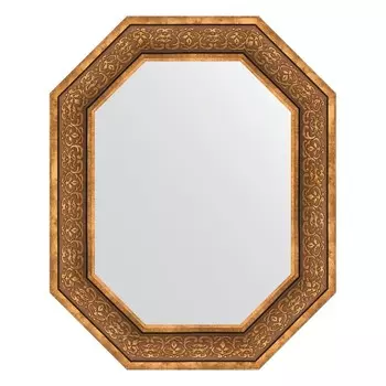 Зеркало в багетной раме, вензель бронзовый 101 мм, 64x79 см