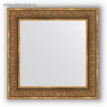 Зеркало в багетной раме - вензель бронзовый 101 мм, 73 х 73 см, Evoform