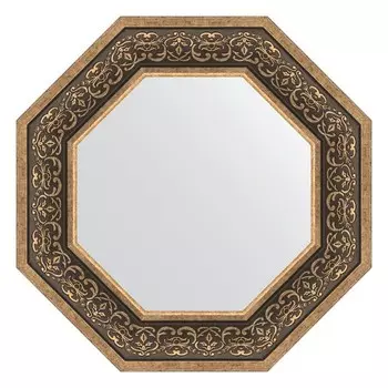 Зеркало в багетной раме, вензель серебряный 101 мм, 59,4х59,4 см