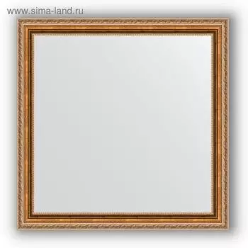 Зеркало в багетной раме - версаль бронза 64 мм, 75 х 75 см, Evoform