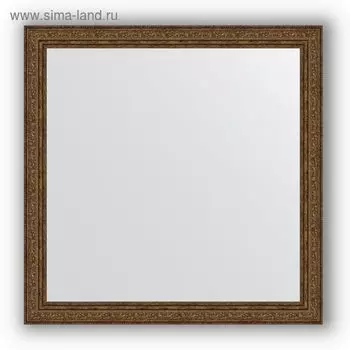 Зеркало в багетной раме - виньетка состаренная бронза 56 мм, 74 х 74 см, Evoform