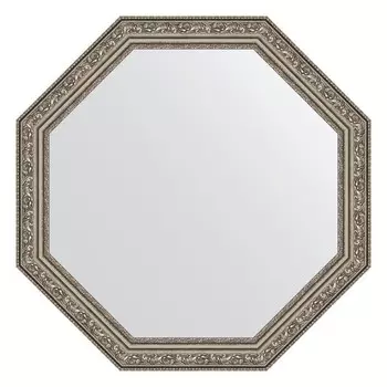 Зеркало в багетной раме, виньетка состаренное серебро 56 мм, 60,4х60,4 см