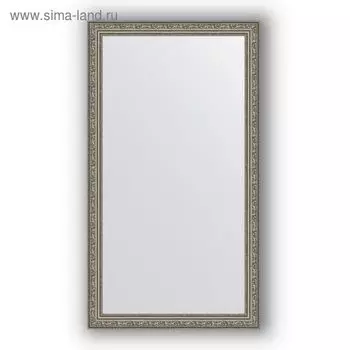 Зеркало в багетной раме - виньетка состаренное серебро 56 мм, 64 х 114 см, Evoform