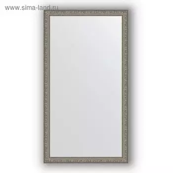 Зеркало в багетной раме - виньетка состаренное серебро 56 мм, 74 х 134 см, Evoform