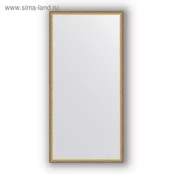 Зеркало в багетной раме - витая латунь 26 мм, 48 х 98 см, Evoform