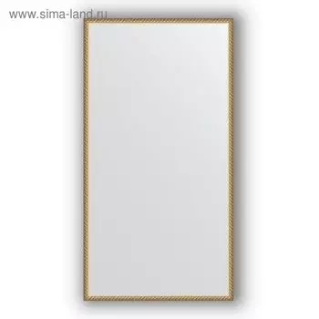 Зеркало в багетной раме - витая латунь 26 мм, 68 х 128 см, Evoform