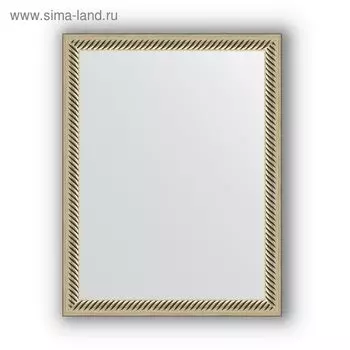 Зеркало в багетной раме - витое серебро 28 мм, 35 х 45 см, Evoform