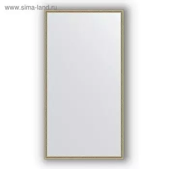 Зеркало в багетной раме - витое серебро 28 мм, 68 х 128 см, Evoform
