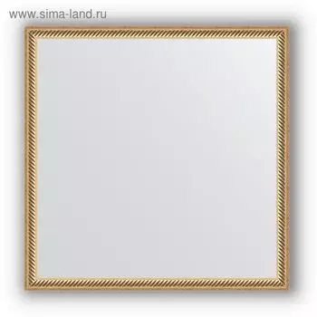 Зеркало в багетной раме - витое золото 28 мм, 58 х 58 см, Evoform