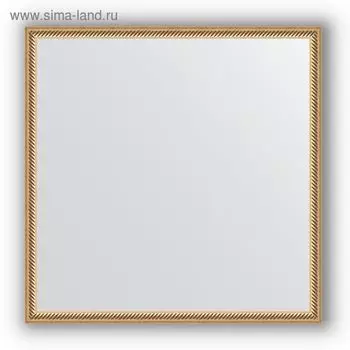 Зеркало в багетной раме - витое золото 28 мм, 68 х 68 см, Evoform