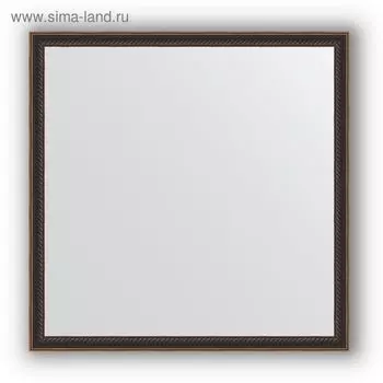 Зеркало в багетной раме - витой махагон 28 мм, 58 х 58 см, Evoform