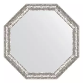 Зеркало в багетной раме, волна алюминий 46 мм, 48,2х48,2 см