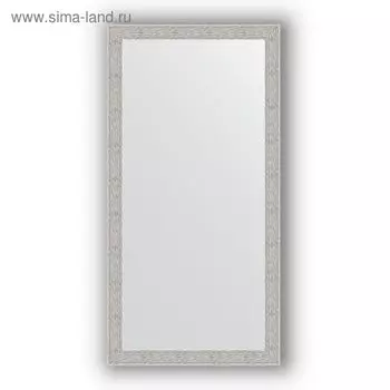 Зеркало в багетной раме - волна алюминий 46 мм, 51 х 101 см, Evoform