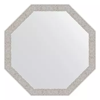 Зеркало в багетной раме, волна алюминий 46 мм, 58,2х58,2 см