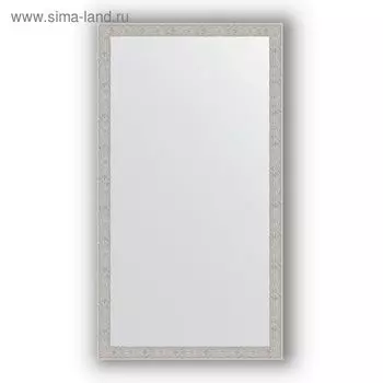 Зеркало в багетной раме - волна алюминий 46 мм, 61 х 111 см, Evoform