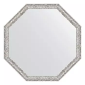 Зеркало в багетной раме, волна алюминий 46 мм, 68,2х68,2 см