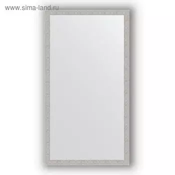 Зеркало в багетной раме - волна алюминий 46 мм, 71 х 131 см, Evoform