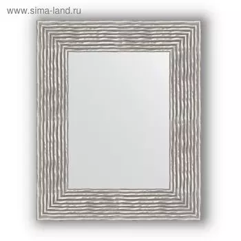 Зеркало в багетной раме - волна хром 90 мм, 46 х 56 см, Evoform