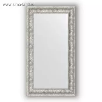 Зеркало в багетной раме - волна хром 90 мм, 60 х 110 см, Evoform