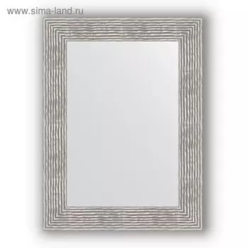 Зеркало в багетной раме - волна хром 90 мм, 60 х 80 см, Evoform