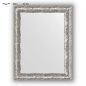 Зеркало в багетной раме - волна хром 90 мм, 70 х 90 см, Evoform