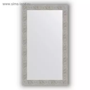 Зеркало в багетной раме - волна хром 90 мм, 80 х 140 см, Evoform